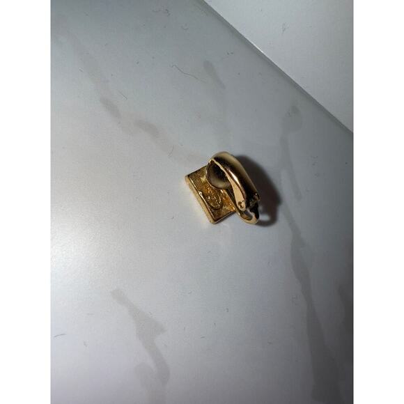 Givenchy Square 4G Logo Clip-On Earrings - Vintage Gold-Tone - Picture 5 of 5